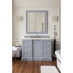 James Martin 825-V48-SL-3EMR De Soto 48 Inch Single Vanity in Silver Gray with 3 CM Eternal Marfil Quartz Top