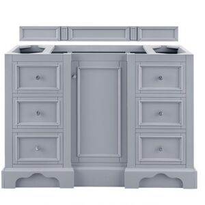 James Martin 825-V48-SL-3GEX De Soto 49 Inch Single Vanity in Silver Gray with 3 cm Grey Expo Quartz Top with Sink