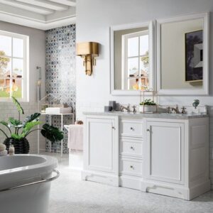 James Martin 825-V60D-BW De Soto 61 Inch Double Vanity in Bright White