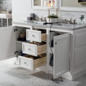 James Martin 825-V60D-BW De Soto 61 Inch Double Vanity in Bright White