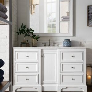 James Martin 825-V60S-BW De Soto 61 Inch Single Vanity in Bright White