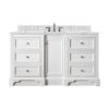 James Martin 825-V60S-BW-3ENC De Soto 61 1/4 Inch Single Vanity Cabinet with Ethereal Noctis Quartz Top - Bright White