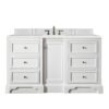 James Martin 825-V60S-BW-3ESR De Soto 60 Inch Single Vanity in Bright White with 3 CM Eternal Serena Quartz Top