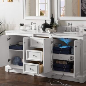 James Martin 825-V72-BW De Soto 73 Inch Double Vanity in Bright White