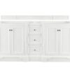 James Martin 825-V72-BW-3GEX De Soto 73 Inch Double Vanity in Bright White with 3 cm Grey Expo Quartz Top with Sink