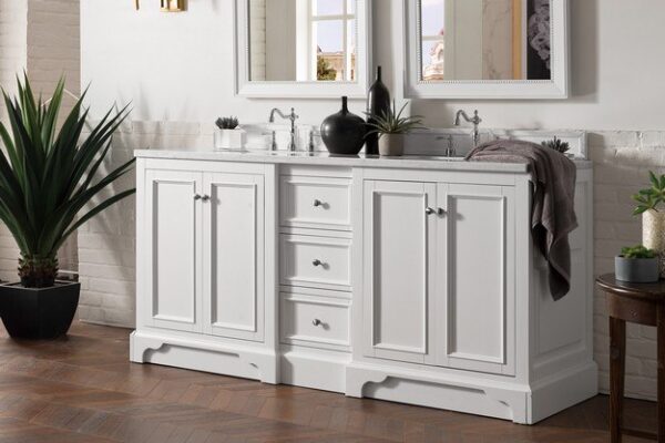 James Martin 825-V72-BW De Soto 73 Inch Double Vanity in Bright White