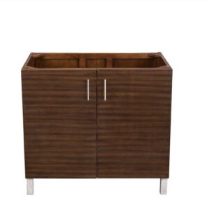 James Martin 850-V36-AWT-3CAR Metropolitan 36 Inch American Walnut Single Vanity with 3 cm Carrara Marble Top