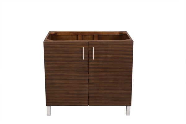 James Martin 850-V36-AWT-3CAR Metropolitan 36 Inch American Walnut Single Vanity with 3 cm Carrara Marble Top