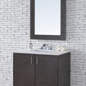 James Martin 850-V36-SOK-3AF Metropolitan 36 Inch Silver Oak Single Vanity with 3 cm Arctic Fall Solid Surface Top