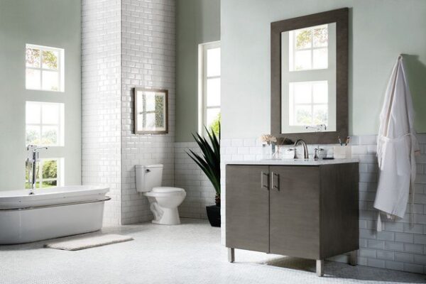 James Martin 850-V36-SOK Metropolitan 36 Inch Single Vanity in Silver Oak