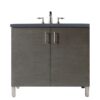 James Martin 850-V36-SOK-3CSP Metropolitan 36 Inch Single Vanity in Silver Oak with 3 cm Charcoal Soapstone Quartz Top with Sink