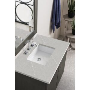 James Martin 850-V36-SOK-3ESR Metropolitan 36 Inch Single Vanity in Silver Oak with 3 CM Eternal Serena Quartz Top