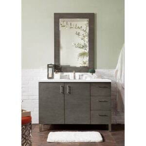 James Martin 850-V48-3WZ Metropolitan 48 Inch Single Vanity with 3cm White Zeus Quartz Top