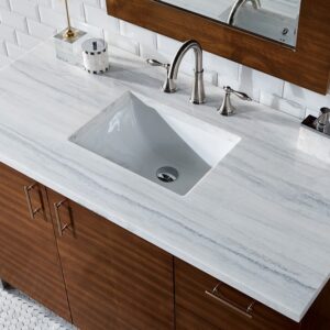 James Martin 850-V48-AWT-3AF Metropolitan 48 Inch American Walnut Single Vanity with 3 cm Arctic Fall Solid Surface Top