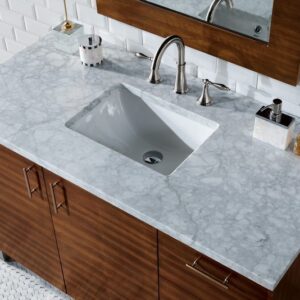 James Martin 850-V48-AWT-3CAR Metropolitan 48 Inch American Walnut Single Vanity with 3 cm Carrara Marble Top