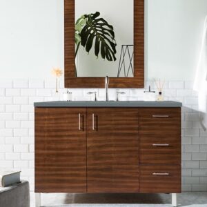 James Martin 850-V48-AWT-3CBL Metropolitan 48 Inch Single Vanity Cabinet with Cala Blue Quartz Top - American Walnut