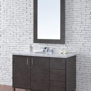 James Martin 850-V48-SOK-3AF Metropolitan 48 Inch Silver Oak Single Vanity with 3 cm Arctic Fall Solid Surface Top