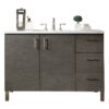 James Martin 850-V48-SOK-3CAR Metropolitan 48 Inch Silver Oak Single Vanity with 3 cm Carrara Marble Top