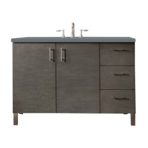 James Martin 850-V48-SOK-3CBL Metropolitan 48 Inch Single Vanity Cabinet with Cala Blue Quartz Top - Silver Oak