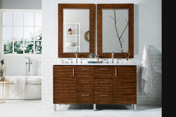 James Martin 850-V60D-AWT Metropolitan 60 Inch Double Vanity in American Walnut