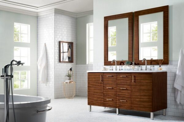 James Martin 850-V60D-AWT Metropolitan 60 Inch Double Vanity in American Walnut