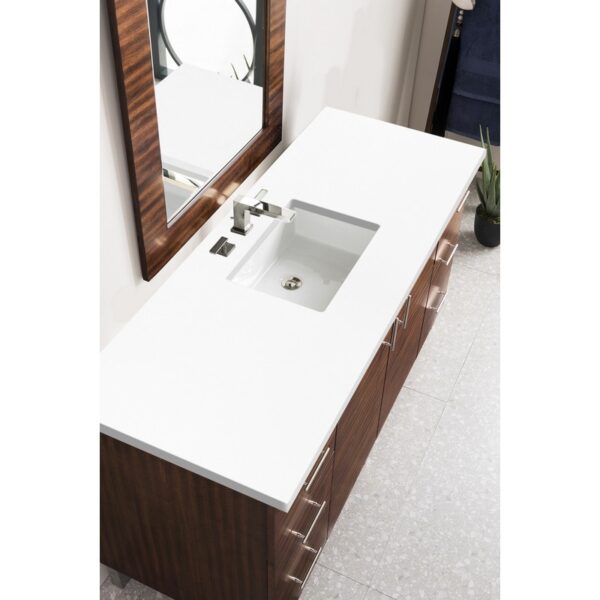 James Martin 850-V60S-3WZ Metropolitan 60 Inch Single Vanity with 3cm White Zeus Quartz Top