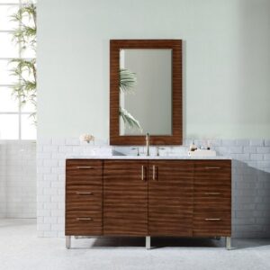 James Martin 850-V60S-AWT Metropolitan 60 Inch Single Vanity in American Walnut