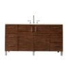 James Martin 850-V60S-AWT-3EMR Metropolitan 60 Inch Single Vanity in American Walnut with 3 CM Eternal Marfil Quartz Top