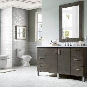 James Martin 850-V60S-SOK Metropolitan 60 Inch Single Vanity in Silver Oak