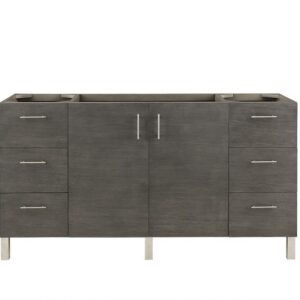 James Martin 850-V60S-SOK Metropolitan 60 Inch Single Vanity in Silver Oak