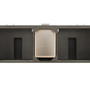 James Martin 850-V72-SOK-3GEX Metropolitan 72 Inch Double Vanity in Silver Oak with 3 cm Grey Expo Quartz Top with Sink