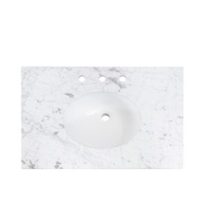 Altair 9003-BAS-WH Lily 18 3/8 Inch Oval Ceramic Undermount Bathroom Sink - White