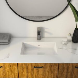 Altair 9004-BAS-WH Dixie 19 3/4 Inch Rectangular Ceramic Undermount Bathroom Sink - White