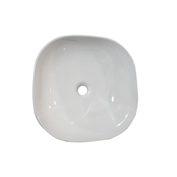 Altair 9008-BAS-WH Zion 16 3/4 Inch Square Ceramic Bathroom Sink - White