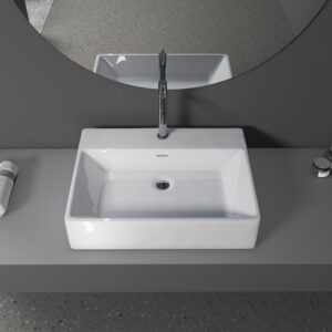 Altair 9011-BAS-WH Fremont 23 5/8 Inch Rectangle Ceramic Vessel Bathroom Sink with Overflow - White