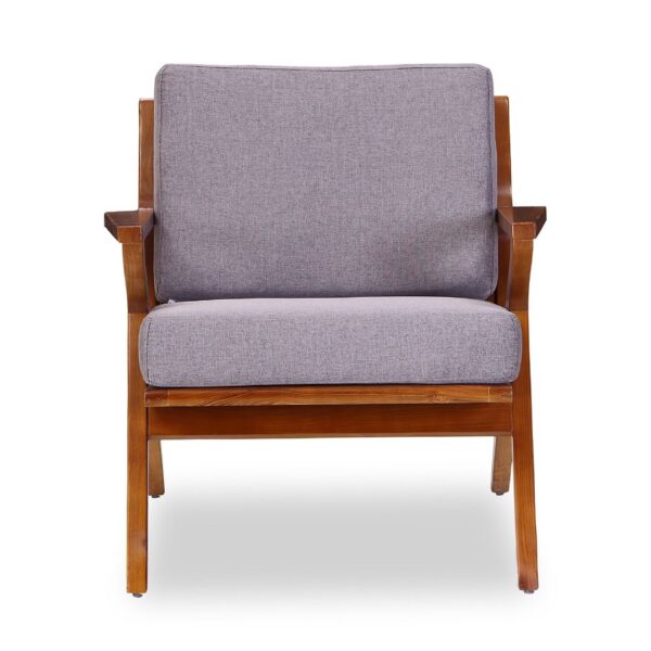 Manhattan Comfort Martelle Grey and Amber Twill Weave Accent Chair