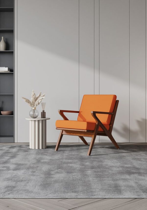 Manhattan Comfort Martelle Orange and Amber Twill Weave Accent Chair