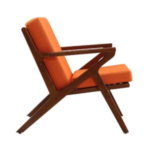 Manhattan Comfort Martelle Orange and Amber Twill Weave Accent Chair