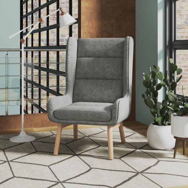 Manhattan Comfort Sampson Graphite and Natural Twill Accent Chair