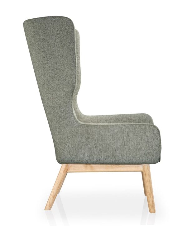 Manhattan Comfort Sampson Graphite and Natural Twill Accent Chair