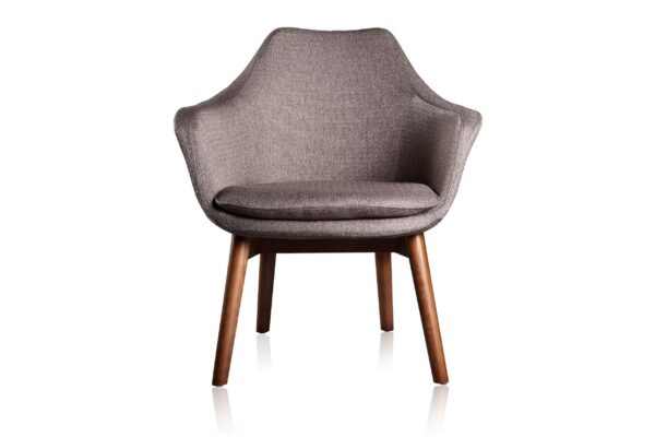 Manhattan Comfort Cronkite Grey and Walnut Twill Accent Chair