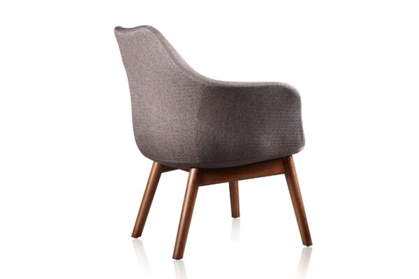 Manhattan Comfort Cronkite Grey and Walnut Twill Accent Chair