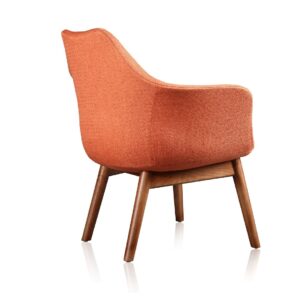 Manhattan Comfort Cronkite Orange and Walnut Twill Accent Chair