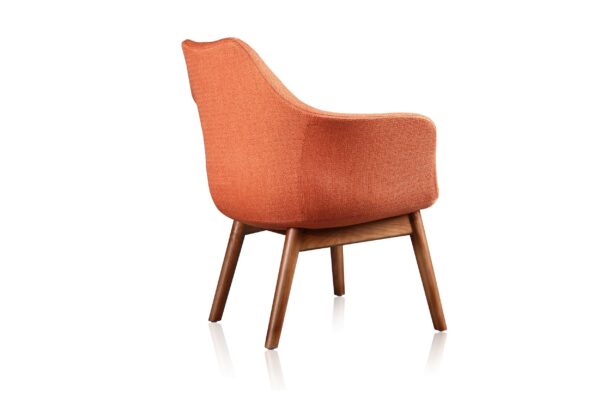 Manhattan Comfort Cronkite Orange and Walnut Twill Accent Chair