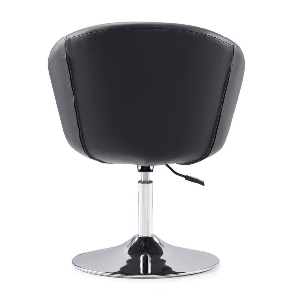 Manhattan Comfort Hopper Black and Polished Chrome Faux Leather Adjustable Height Chair