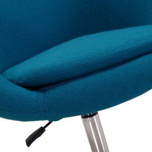 Manhattan Comfort Hopper Blue and Polished Chrome Wool Blend Adjustable Height Chair