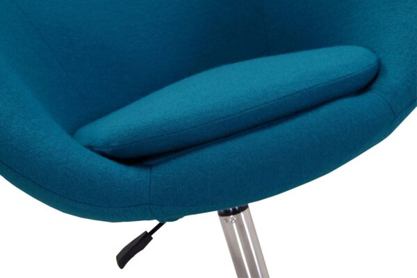 Manhattan Comfort Hopper Blue and Polished Chrome Wool Blend Adjustable Height Chair