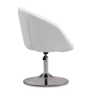 Manhattan Comfort Hopper White and Polished Chrome Faux Leather Adjustable Height Chair