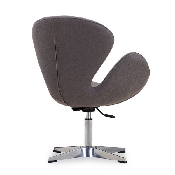 Manhattan Comfort Raspberry Grey and Polished Chrome Wool Blend Adjustable Swivel Chair