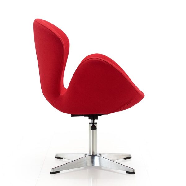 Manhattan Comfort Raspberry Red and Polished Chrome Wool Blend Adjustable Swivel Chair